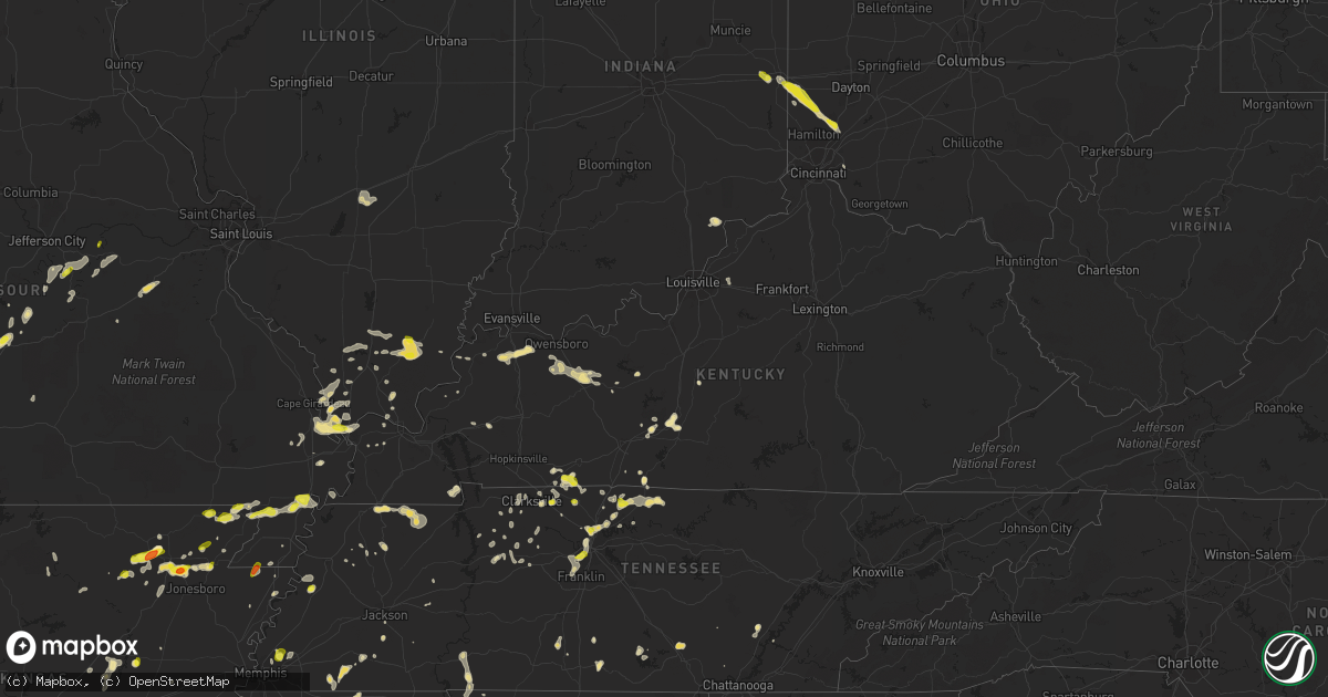 Hail map in Kentucky on May 20, 2018