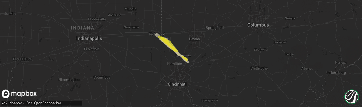 Hail map in Middletown, OH on May 20, 2018