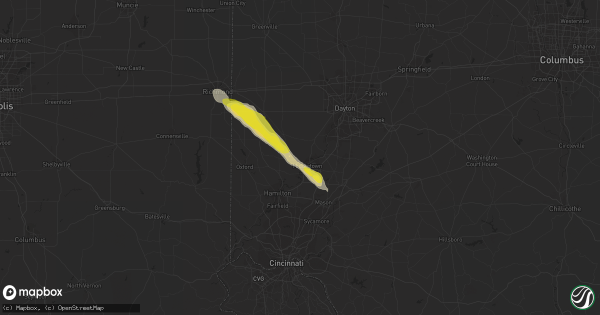 Hail map in Middletown, OH on May 20, 2018