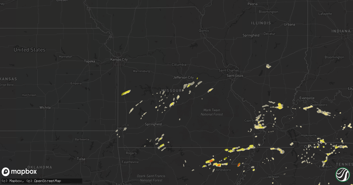 Hail map in Missouri on May 20, 2018
