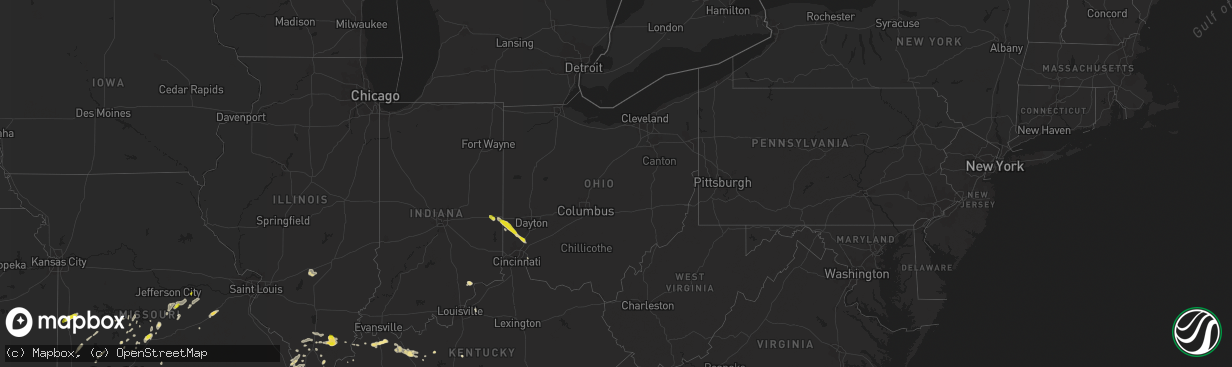 Hail map in Ohio on May 20, 2018