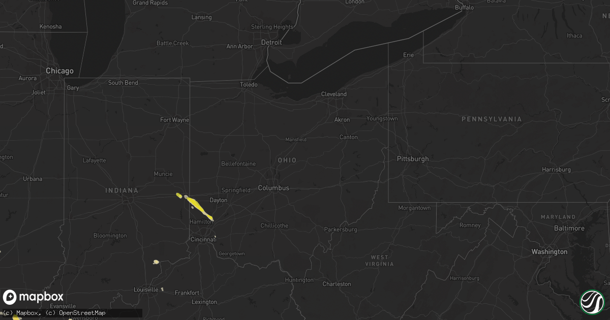 Hail map in Ohio on May 20, 2018