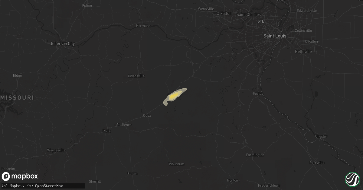 Hail map in Sullivan, MO on May 20, 2018