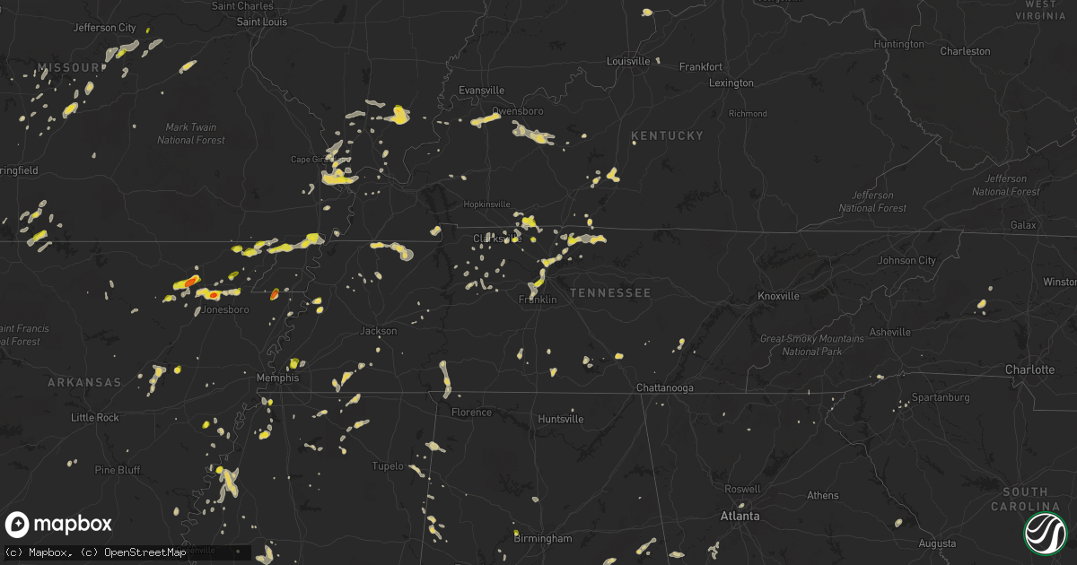 Hail map on May 20, 2018