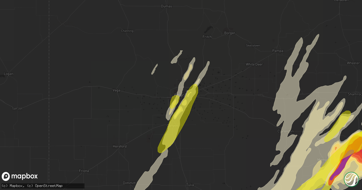 Hail map in Amarillo, TX on May 20, 2019