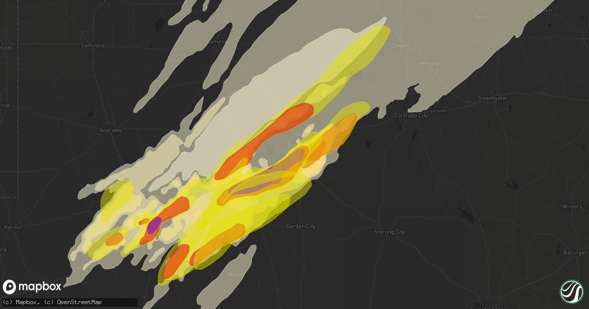 Hail map in Big Spring, TX on May 20, 2019