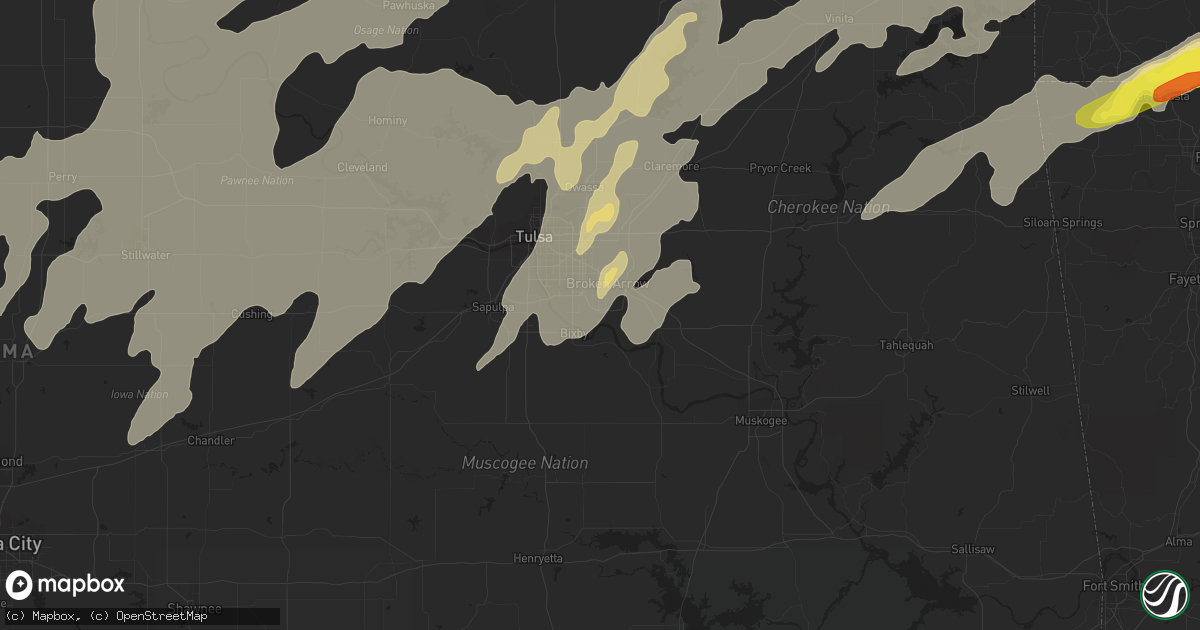 Hail map in Broken Arrow, OK on May 20, 2019