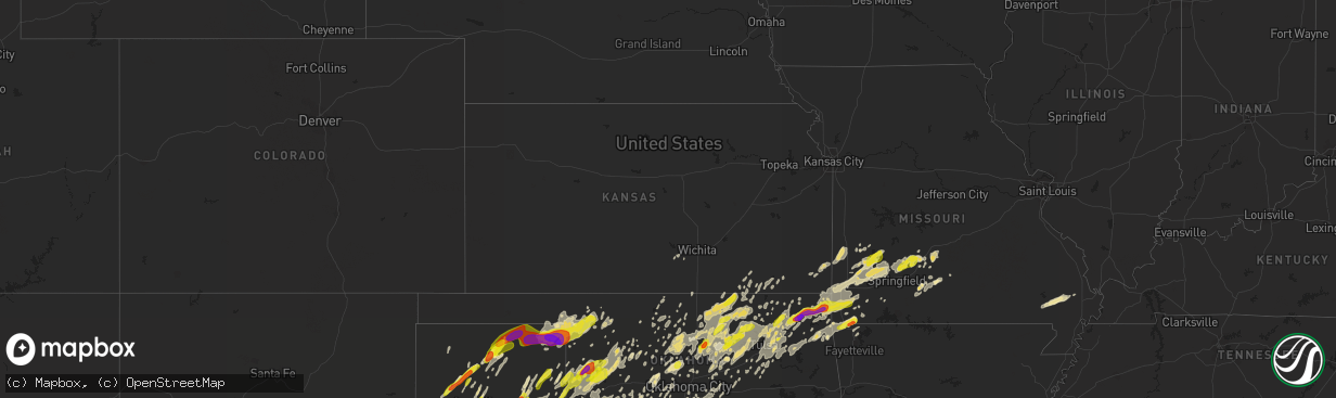 Hail map in Kansas on May 20, 2019