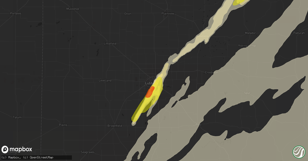 Hail map in Lubbock, TX on May 20, 2019