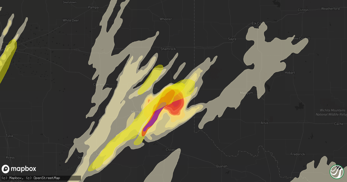 Hail map in Wellington, TX on May 20, 2019