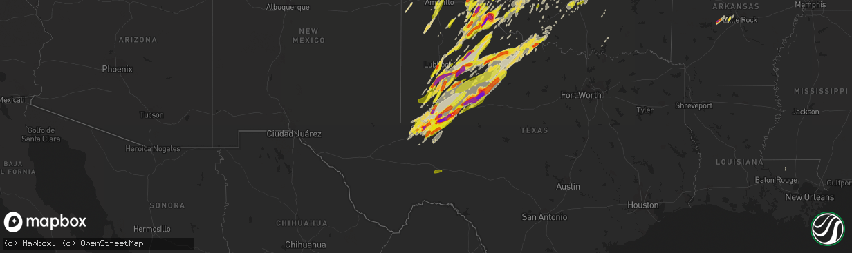 Hail map on May 20, 2019