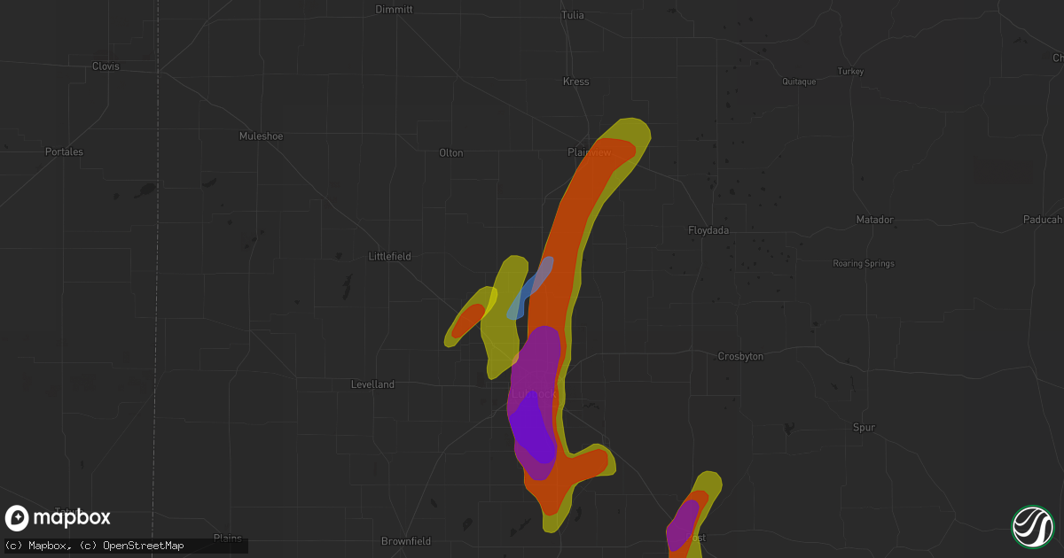 Hail map in Abernathy, TX on May 20, 2020