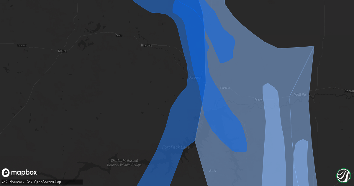 Hail map in Glasgow, MT on May 20, 2020