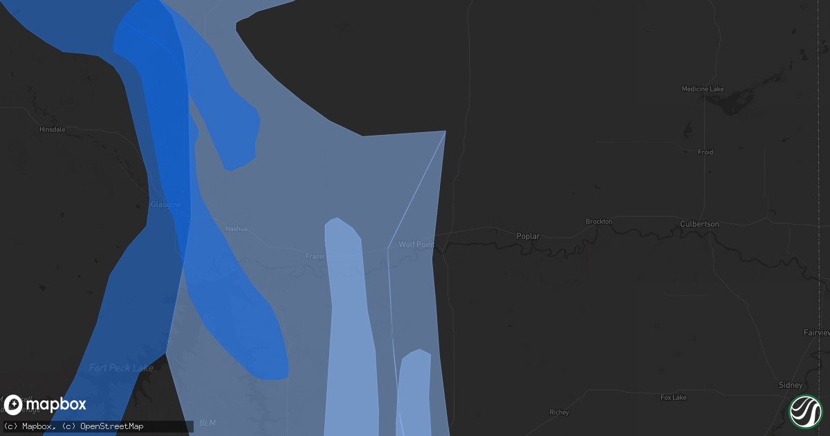 Hail map in Wolf Point, MT on May 20, 2020