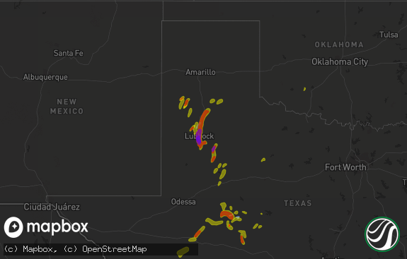 Hail map preview on 05-20-2020