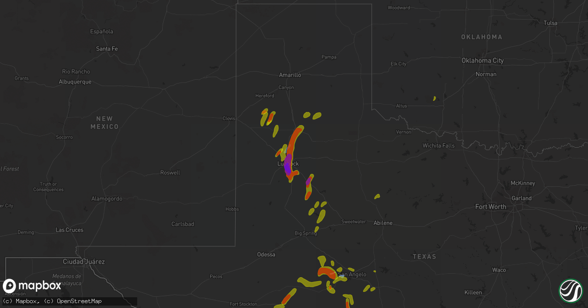 Hail map on May 20, 2020