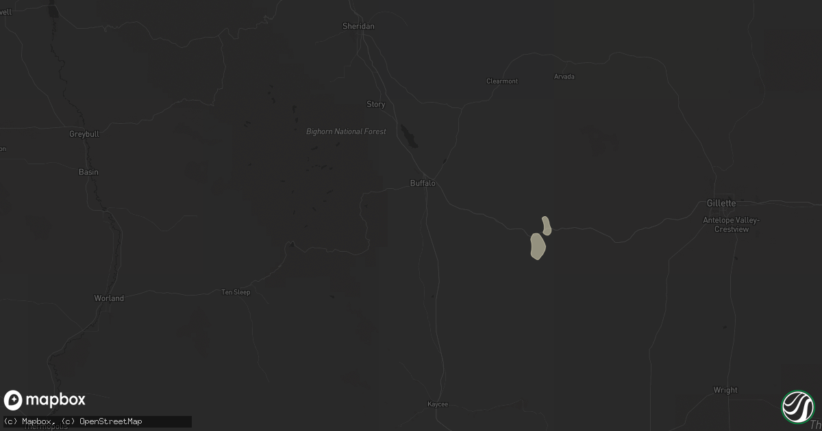 Hail map in Buffalo, WY on May 20, 2021