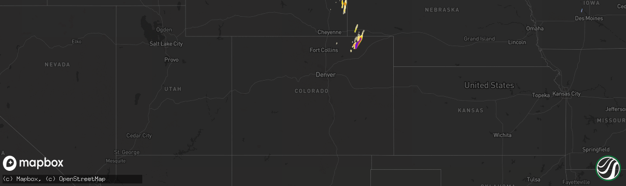 Hail map in Colorado on May 20, 2021