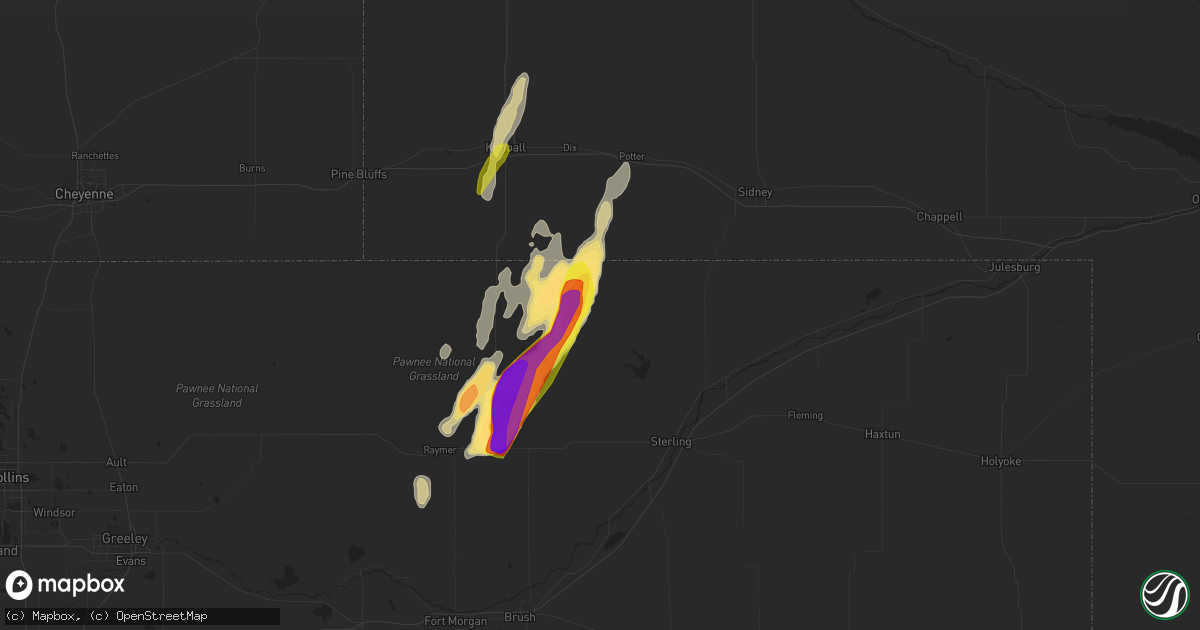 Hail map in Padroni, CO on May 20, 2021