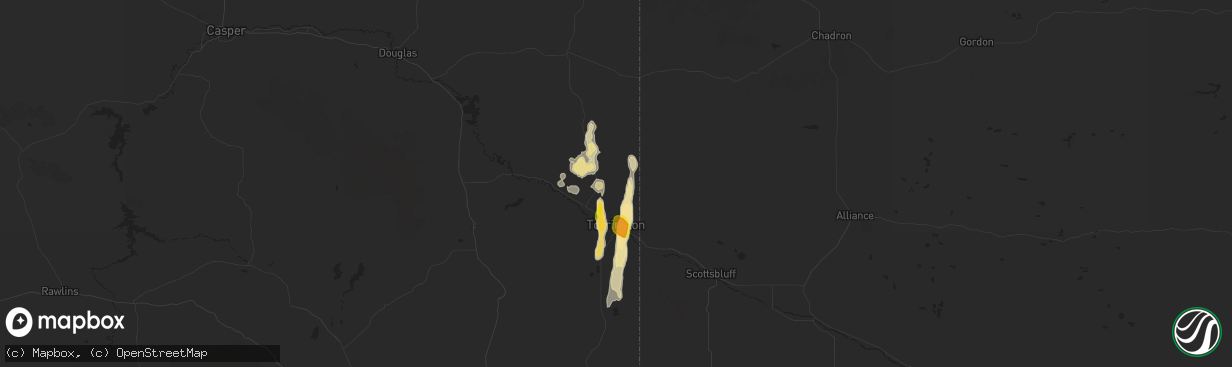 Hail map in Torrington, WY on May 20, 2021