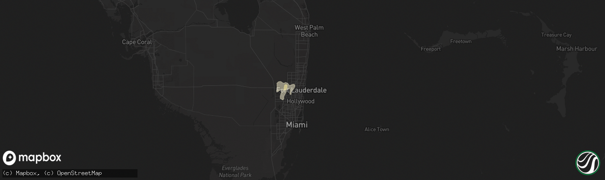Hail map in Fort Lauderdale, FL on May 20, 2022