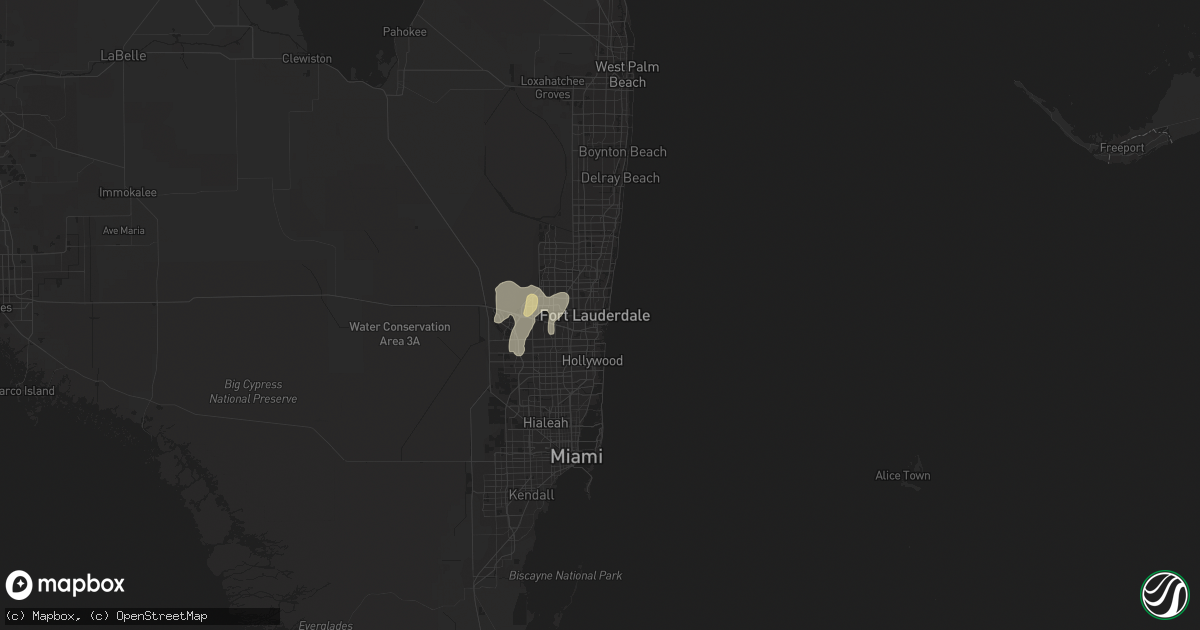 Hail map in Fort Lauderdale, FL on May 20, 2022