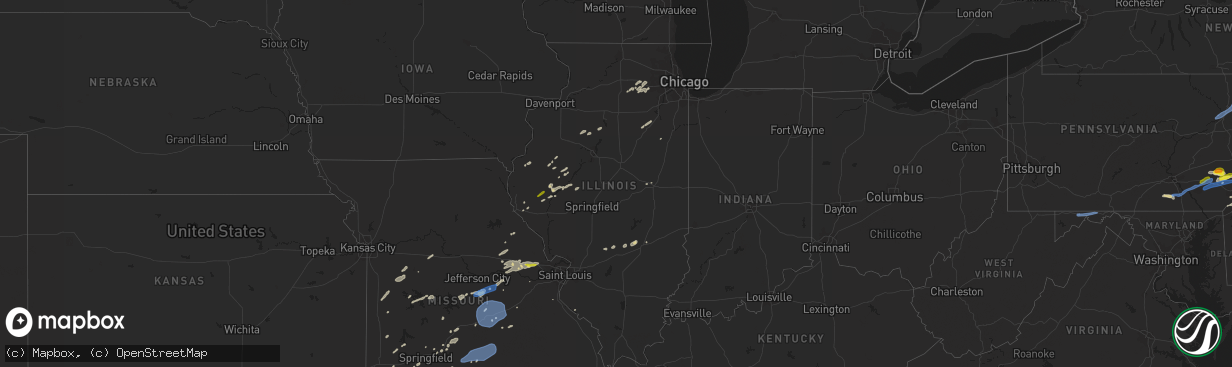 Hail map in Illinois on May 20, 2022