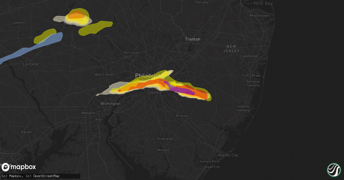 Hail map in Voorhees, NJ on May 20, 2022