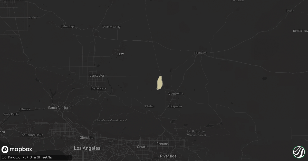 Hail map in Adelanto, CA on May 20, 2023
