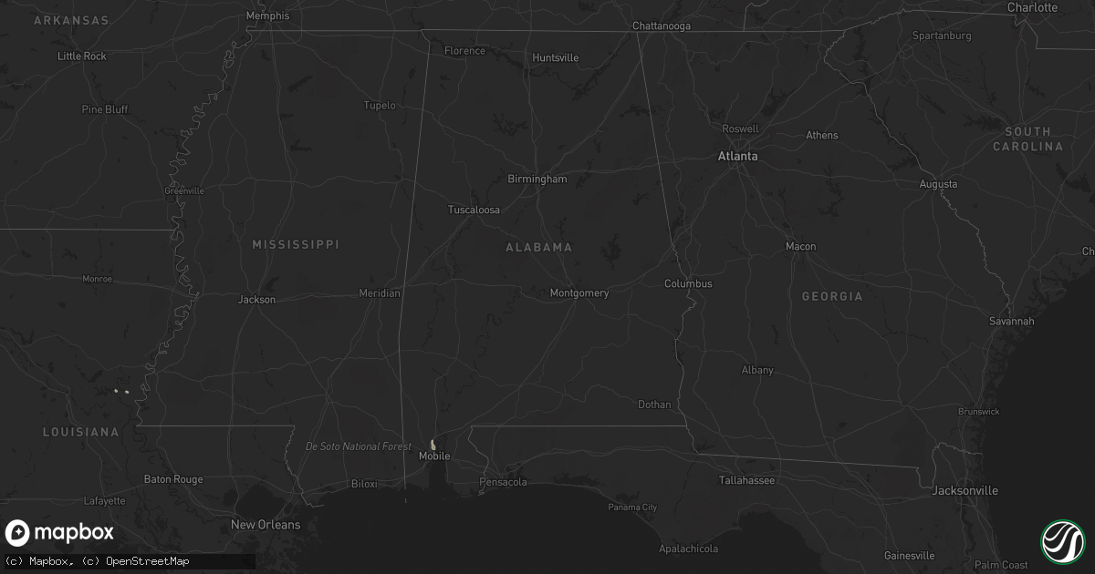 Hail map in Alabama on May 20, 2023