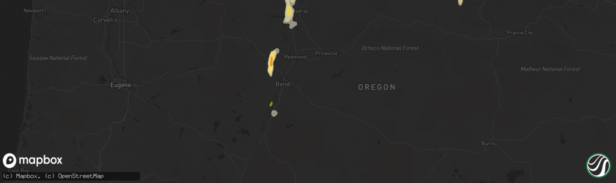 Hail map in Bend, OR on May 20, 2023