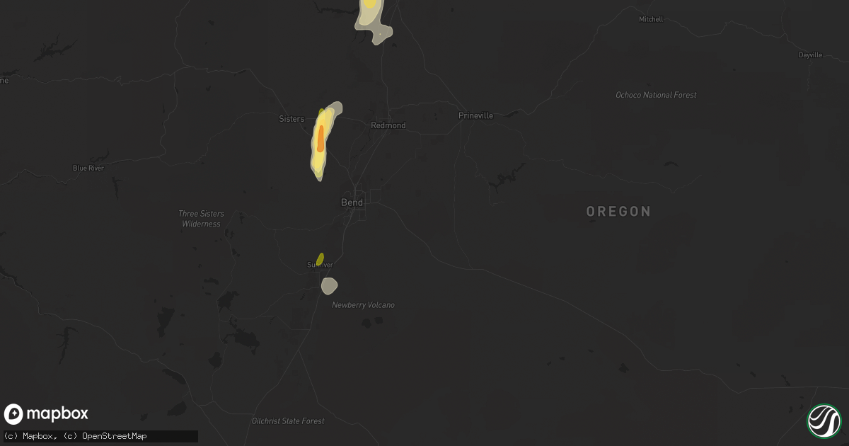 Hail map in Bend, OR on May 20, 2023