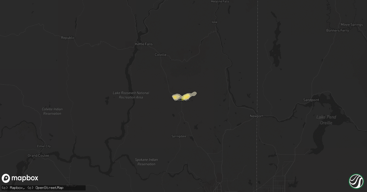 Hail map in Chewelah, WA on May 20, 2023