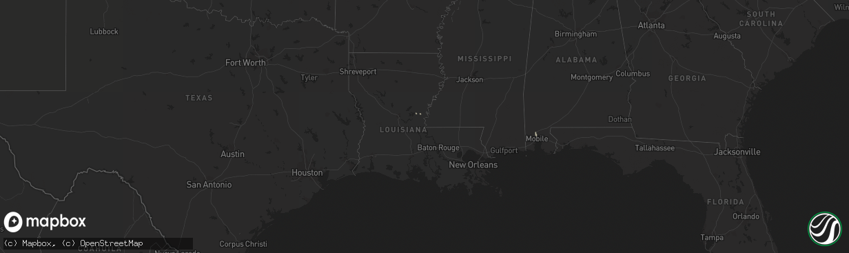 Hail map in Louisiana on May 20, 2023