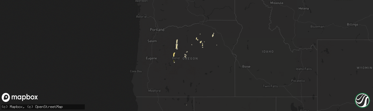 Hail map in Oregon on May 20, 2023