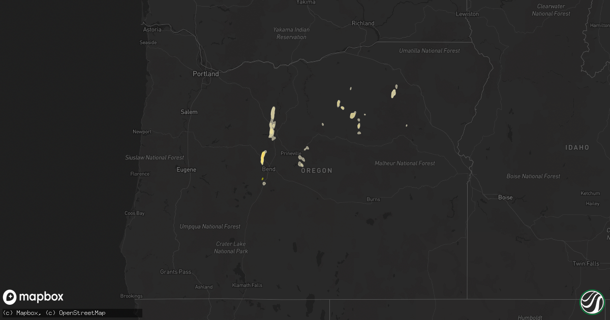 Hail map in Oregon on May 20, 2023