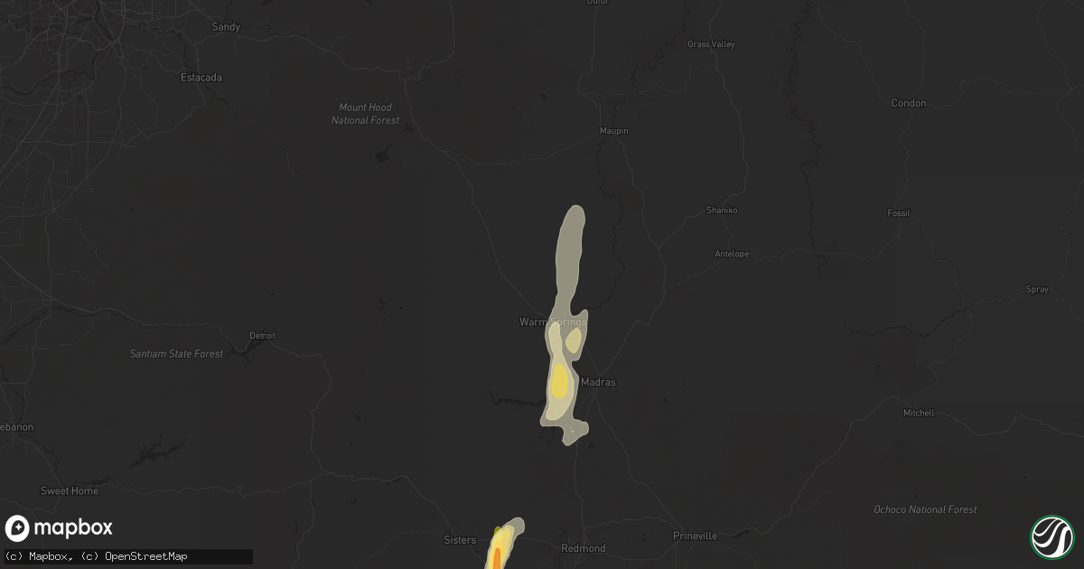 Hail map in Warm Springs, OR on May 20, 2023