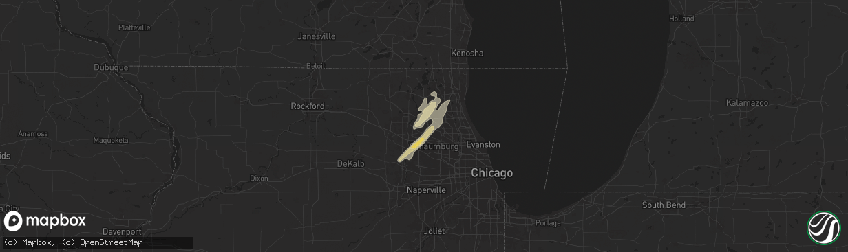 Hail map in Barrington, IL on May 20, 2024