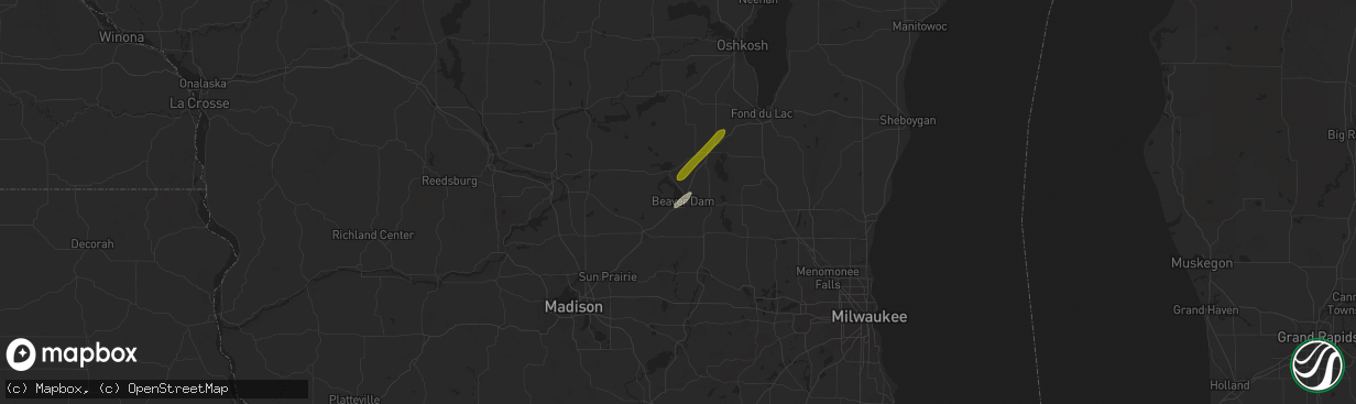 Hail map in Beaver Dam, WI on May 20, 2024