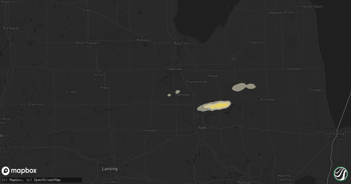 Hail map in Burt, MI on May 20, 2024