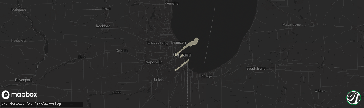 Hail map in Chicago, IL on May 20, 2024