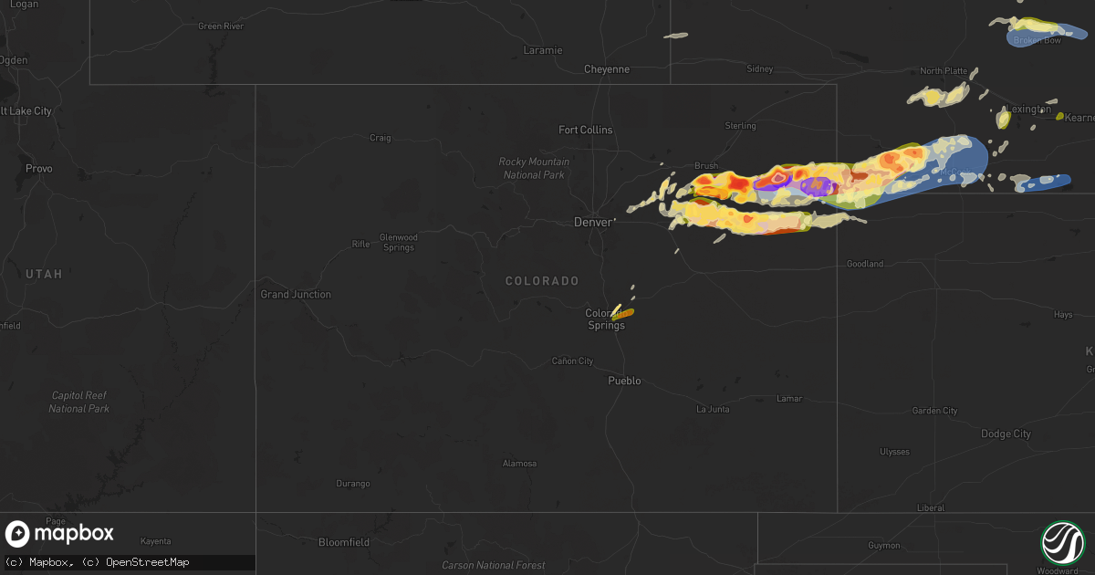 Hail map in Colorado on May 20, 2024
