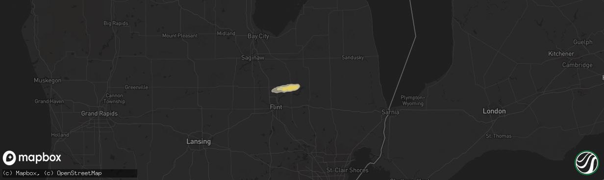 Hail map in Columbiaville, MI on May 20, 2024