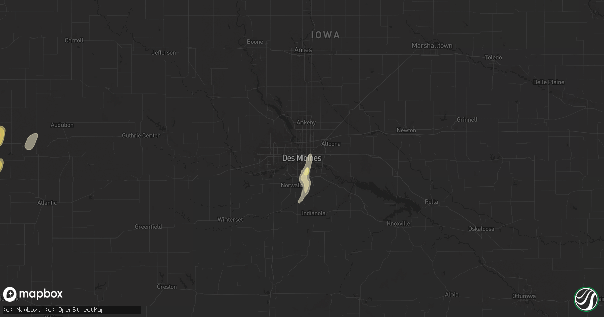 Hail map in Des Moines, IA on May 20, 2024