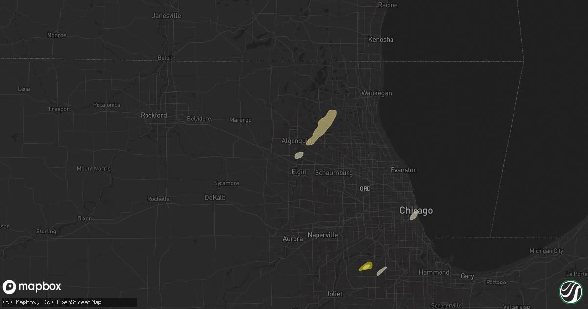 Hail map in Dundee, IL on May 20, 2024