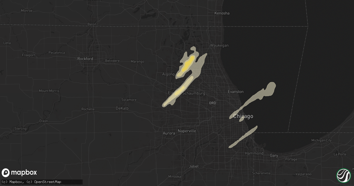 Hail map in Elgin, IL on May 20, 2024