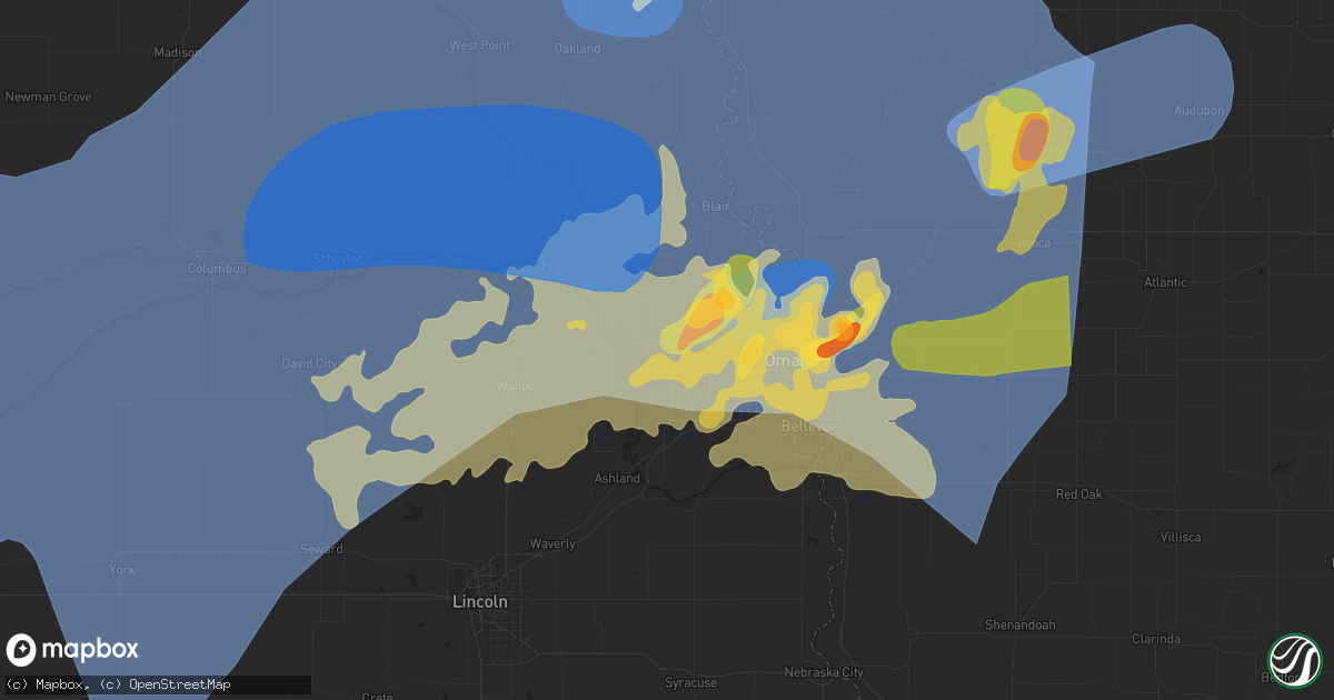 Hail map in Elkhorn, NE on May 20, 2024