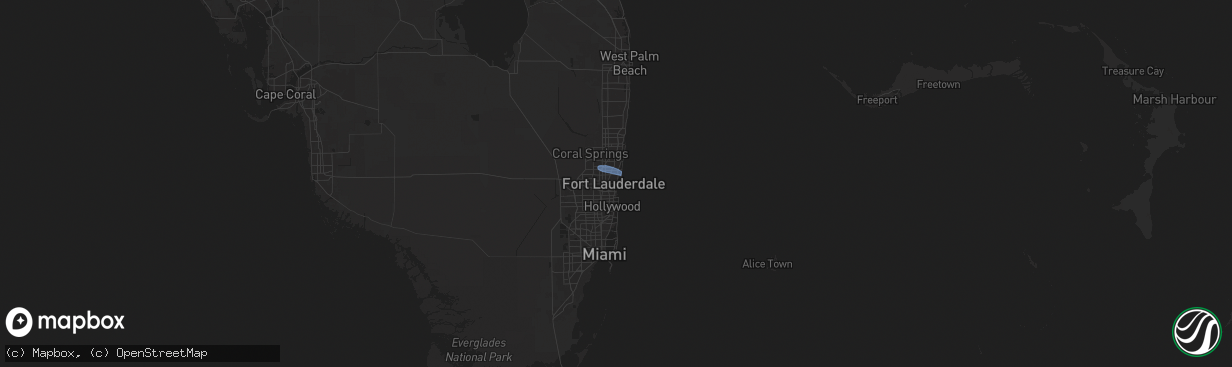 Hail map in Fort Lauderdale, FL on May 20, 2024