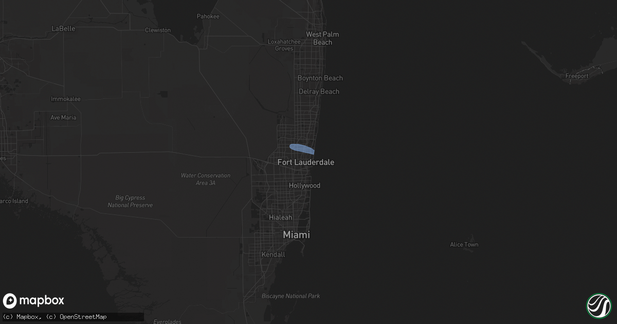 Hail map in Fort Lauderdale, FL on May 20, 2024