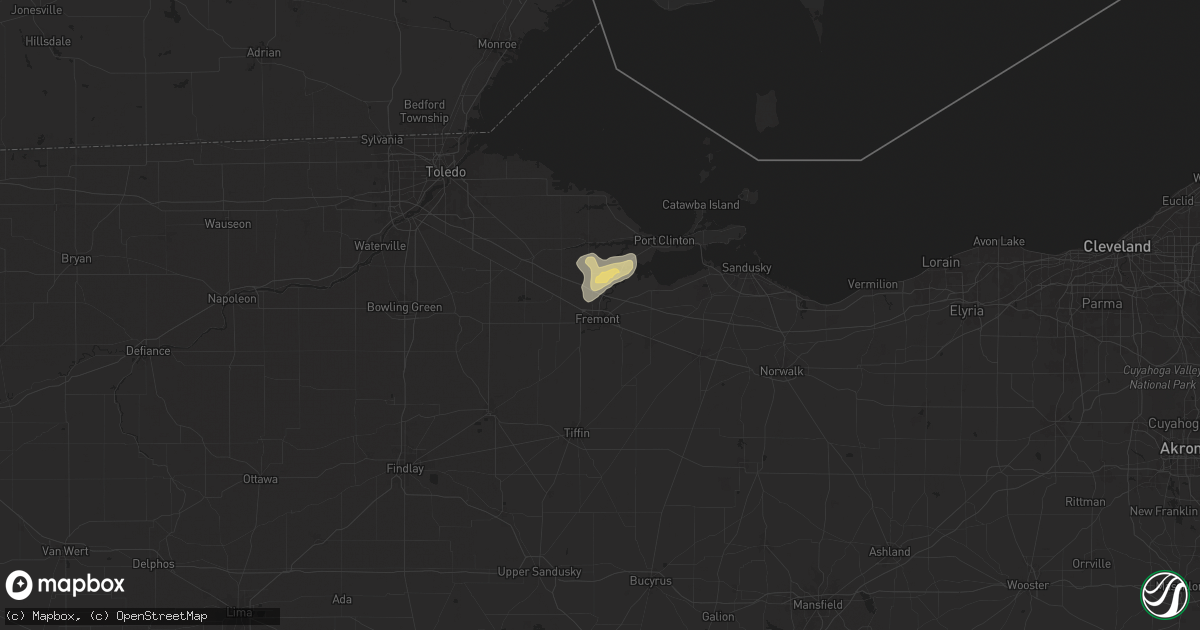 Hail map in Fremont, OH on May 20, 2024